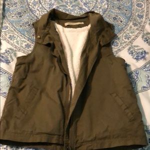 Fake fur lined vest